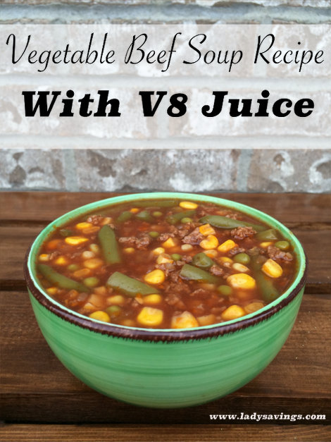 Vegetable Beef Soup with V8 Juice (Using a Crock Pot)!