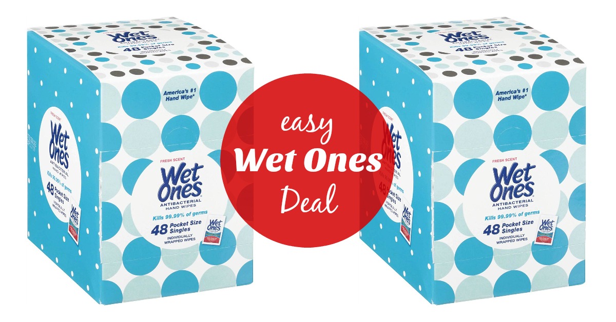 wet ones wipes pocket size singles deal on Amazon