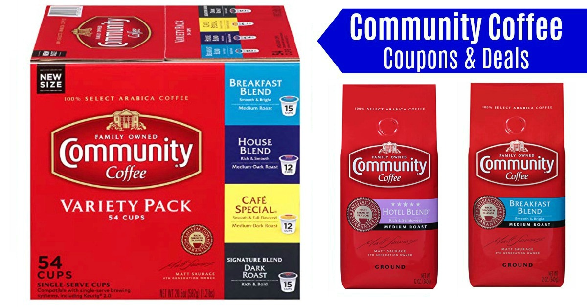 Community Coffee Coupons & Deals! (K-Cups & Bags!)