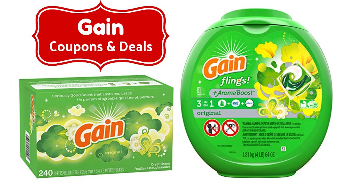 Gain Coupons (Gain Detergent, Flings & Dryer Sheets Coupons)