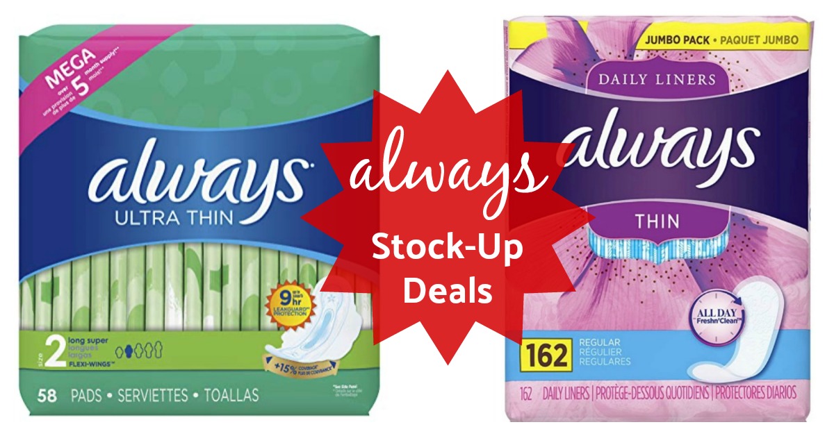 Always Coupons & New Deals (on Pads & Daily Liners)!