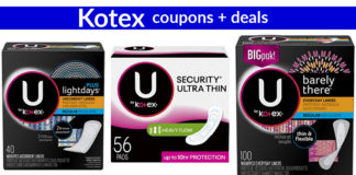Kotex coupons on Amazon