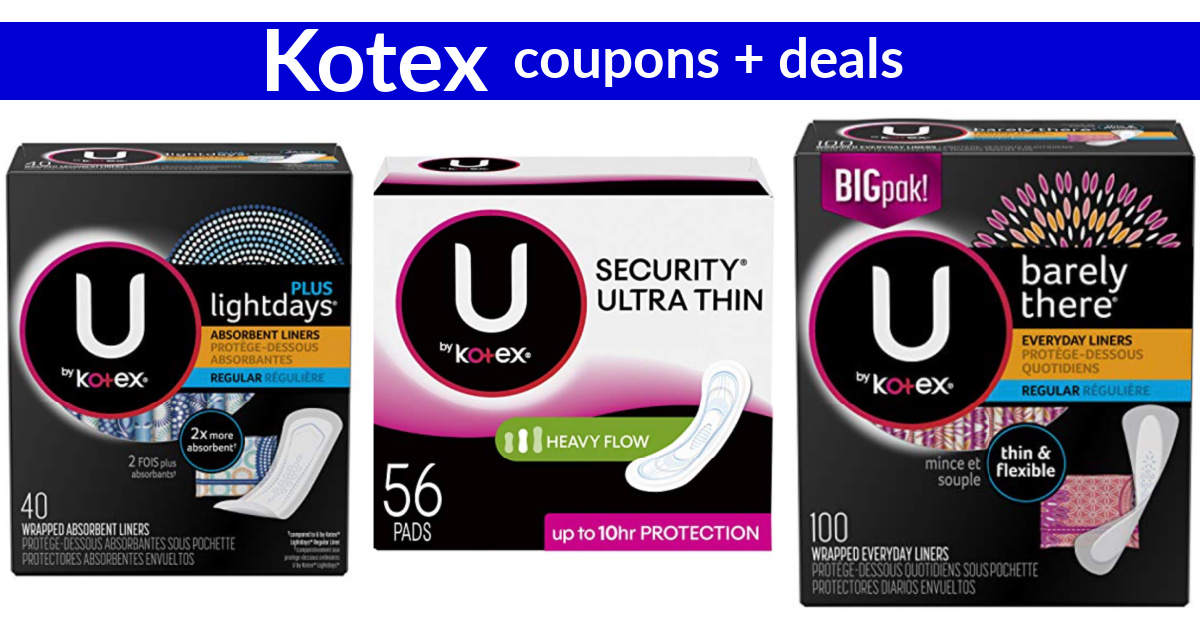 Kotex coupons on Amazon