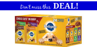 pedigree dog pouch food coupons deal on Amazon