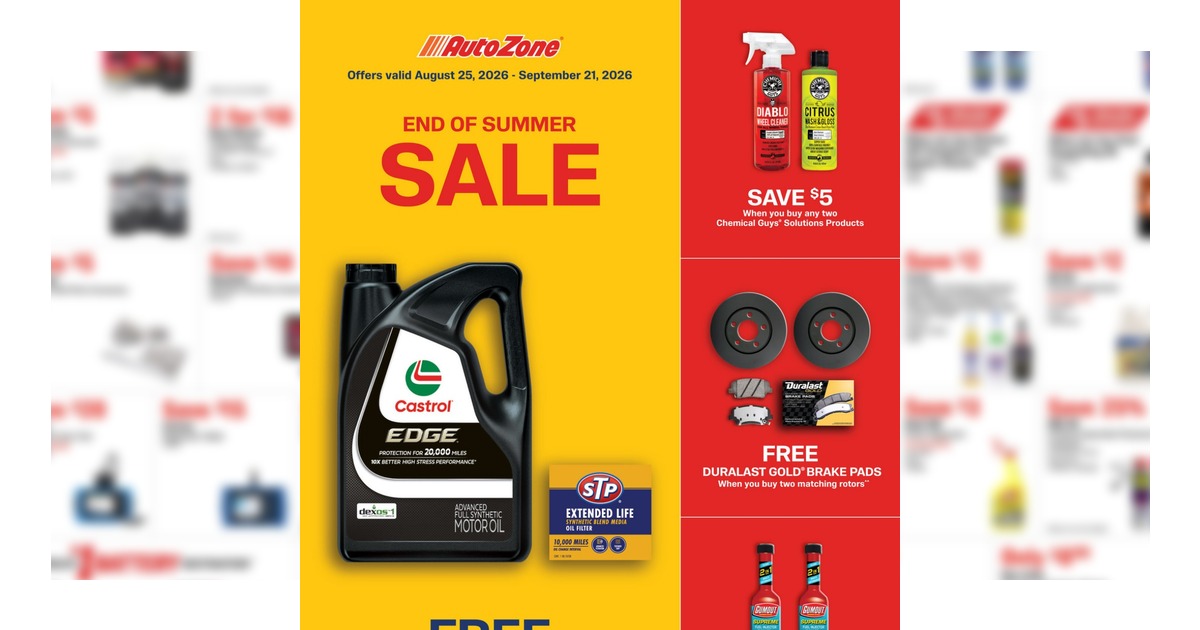 AutoZone Monthly Ad (8/25/25 – 9/21/26)