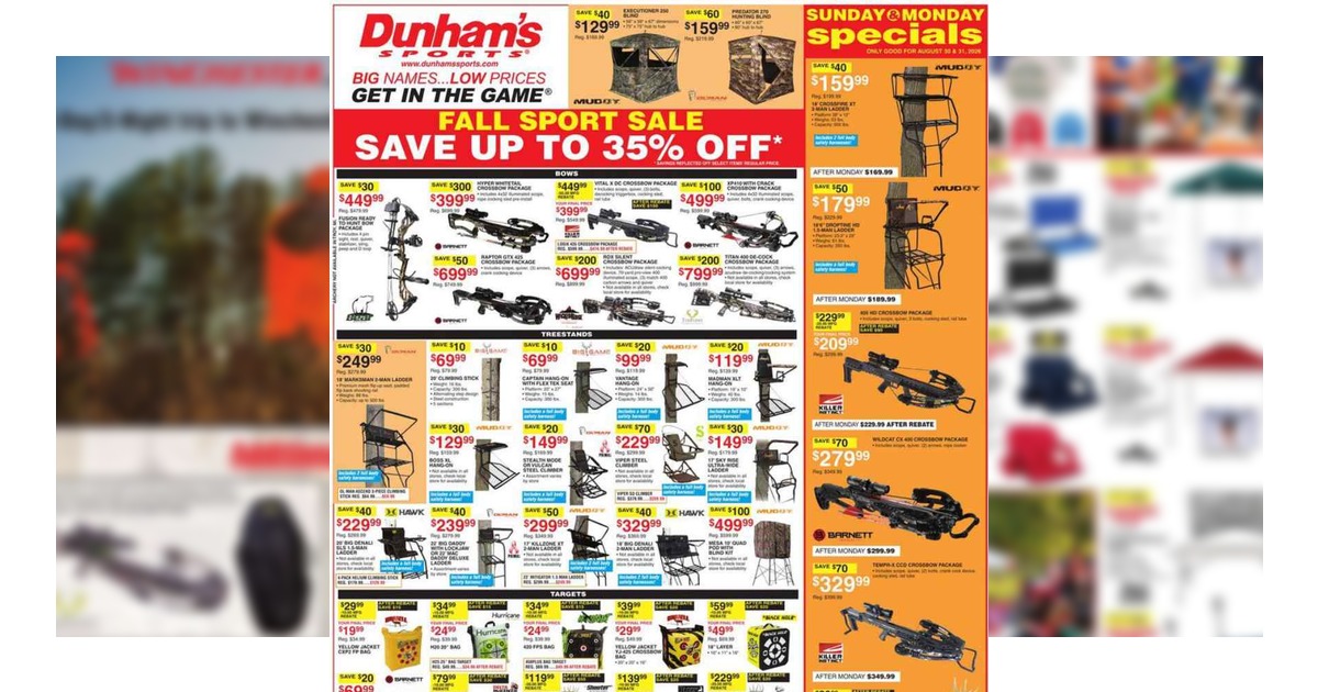 Dunham's Weekly Ad (8/29/26 - 9/3/26) Preview!