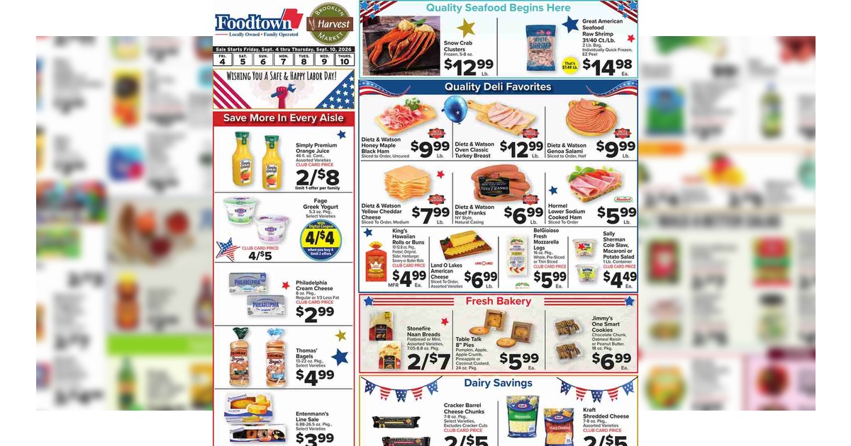 Foodtown Weekly Ad (9/4/26 - 9/10/26) Circular Preview