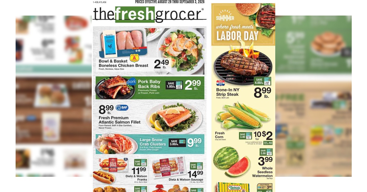 The Fresh Grocer Weekly Ad (8/28/26– 9/3/26) Gerrity's Ad