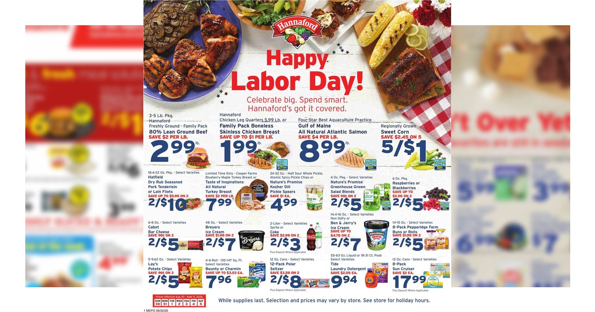 Hannaford Weekly Flyer (8/30/26 – 9/5/26) Ad Preview