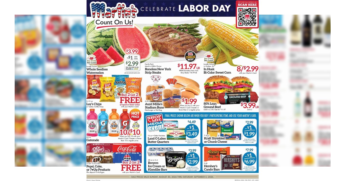Martin’s Weekly Ad (8/30/26 – 9/5/26) Preview