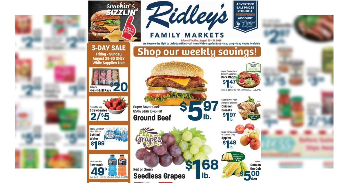 Ridley's Ad (8/25/26 - 8/31/26) Weekly Ad Preview