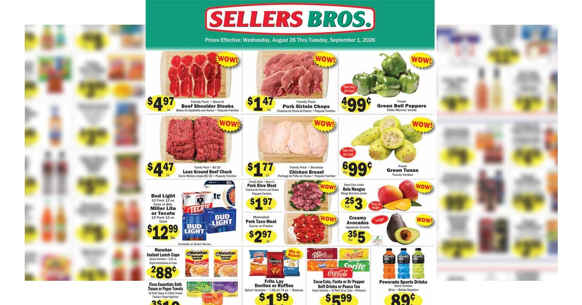 Sellers Bros. Weekly Ad (8/26/26 – 9/1/26) Preview