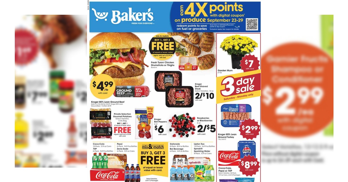 Baker’s Weekly Ad (9/23/26 – 9/29/26) Early Preview
