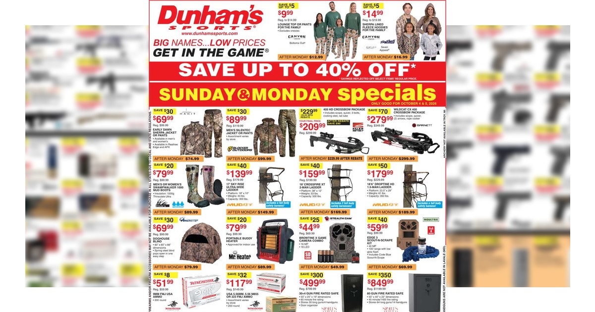 Dunham's Weekly Ad (10/3/26 - 10/8/26) Preview!