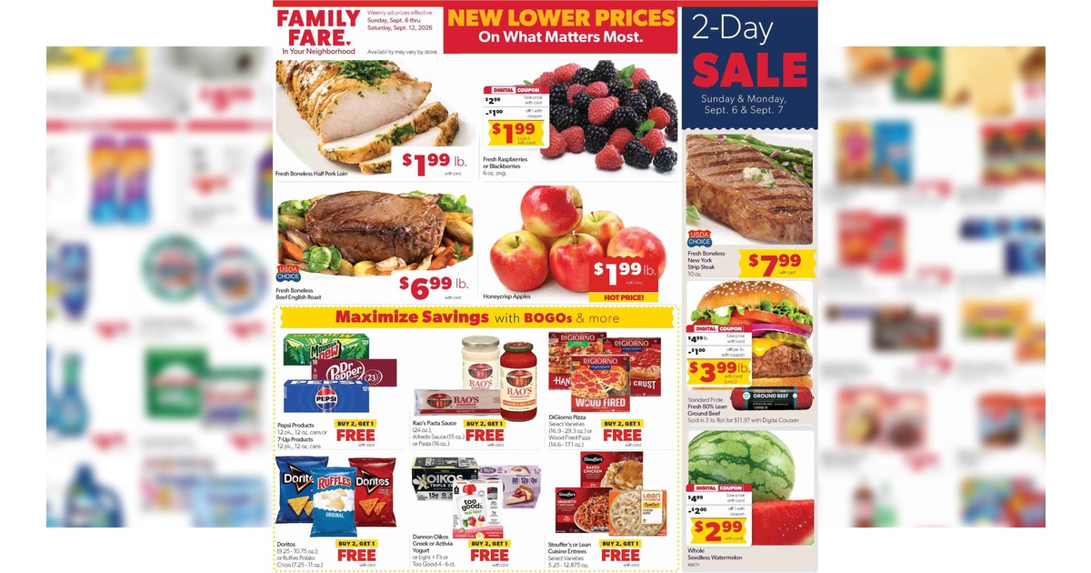 Family Fare Weekly Ad (9/6/26 - 9/12/26) Flyer Preview