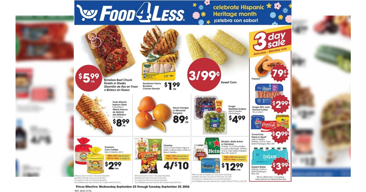 Food 4 Less Weekly (9/23/26 – 9/29/26) Ad Preview