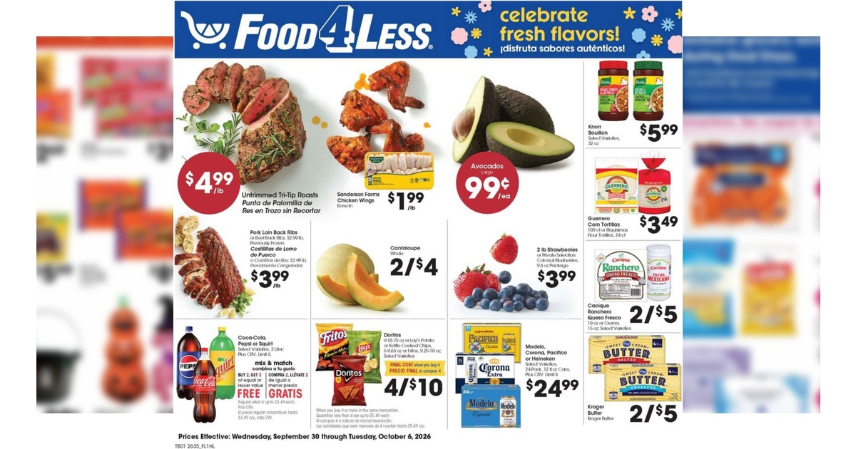Food 4 Less Weekly (9/30/26 – 10/6/26) Ad Preview