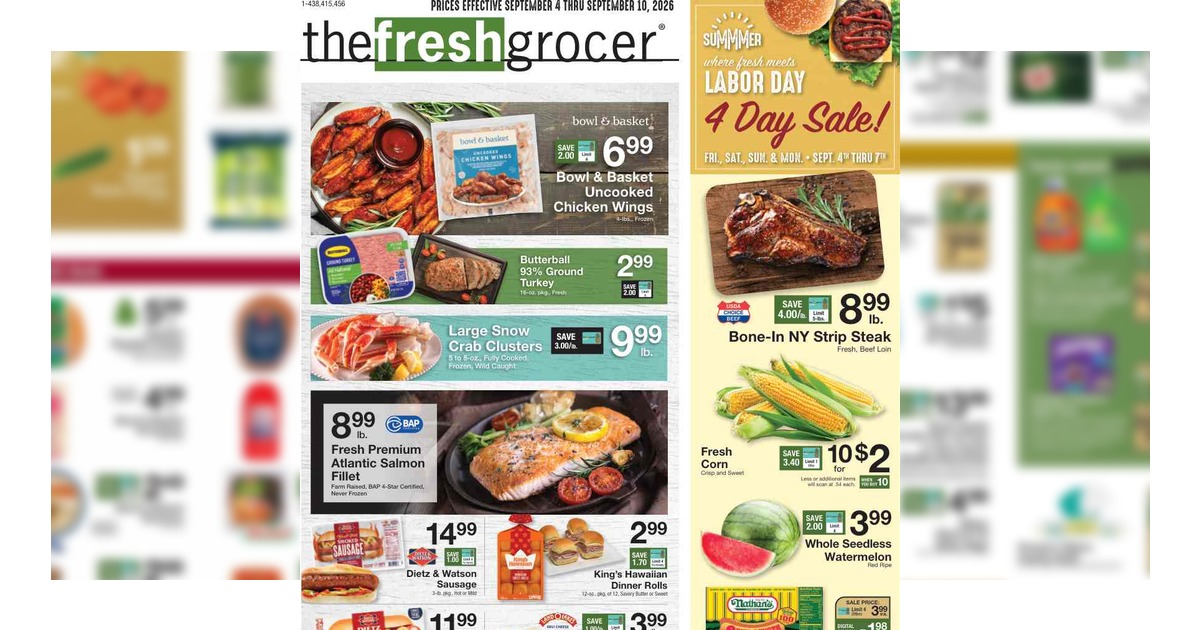 The Fresh Grocer Weekly Ad (9/4/26– 9/10/26) Gerrity's Ad
