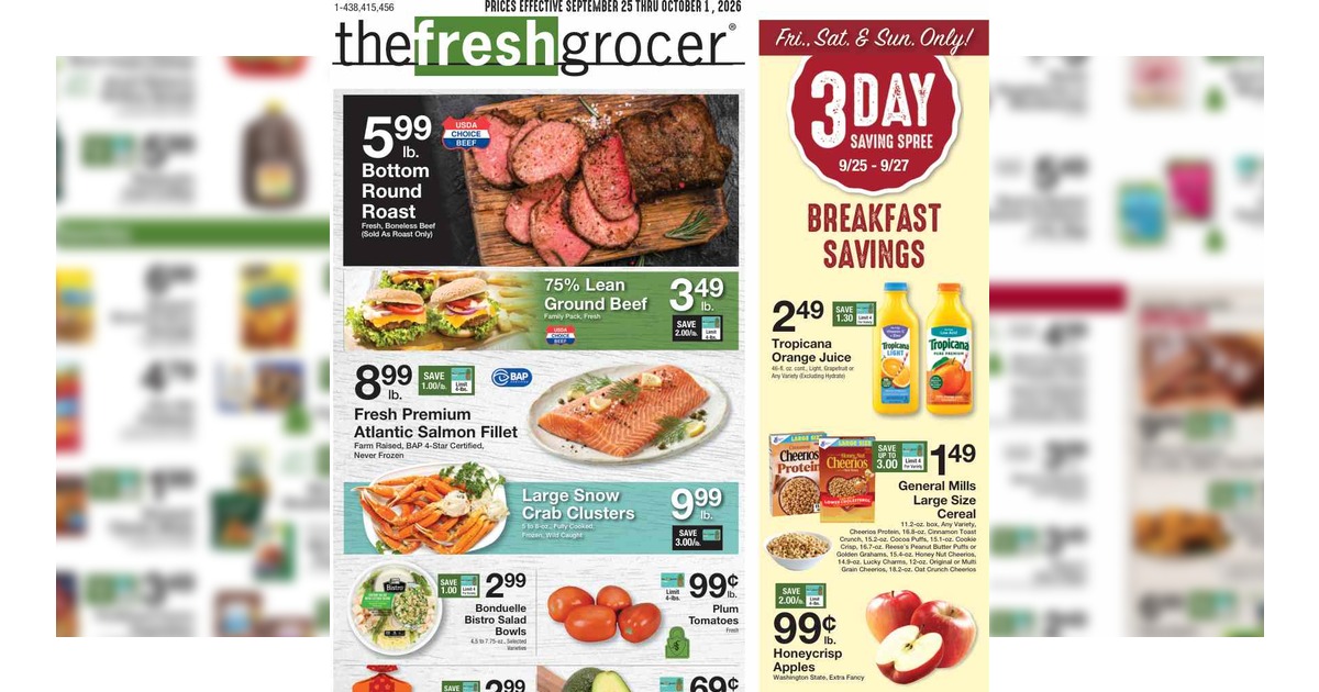 The Fresh Grocer Weekly Ad (9/25/26– 10/1/26) Gerrity's Ad