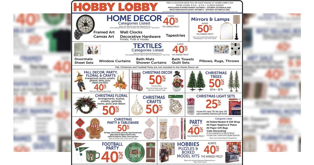 Hobby Lobby Weekly Ad (10/4/26 - 10/10/26) Preview