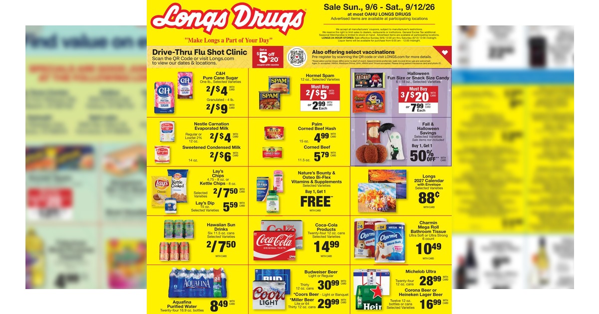 Longs Drugs Weekly Ad (9/6/26 - 9/12/26) Preview!