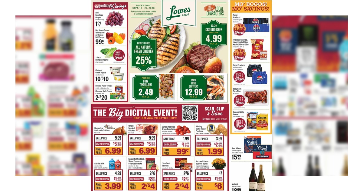 Lowes Foods Weekly Ad (9/23/26 – 9/29/26) Grocery Ad