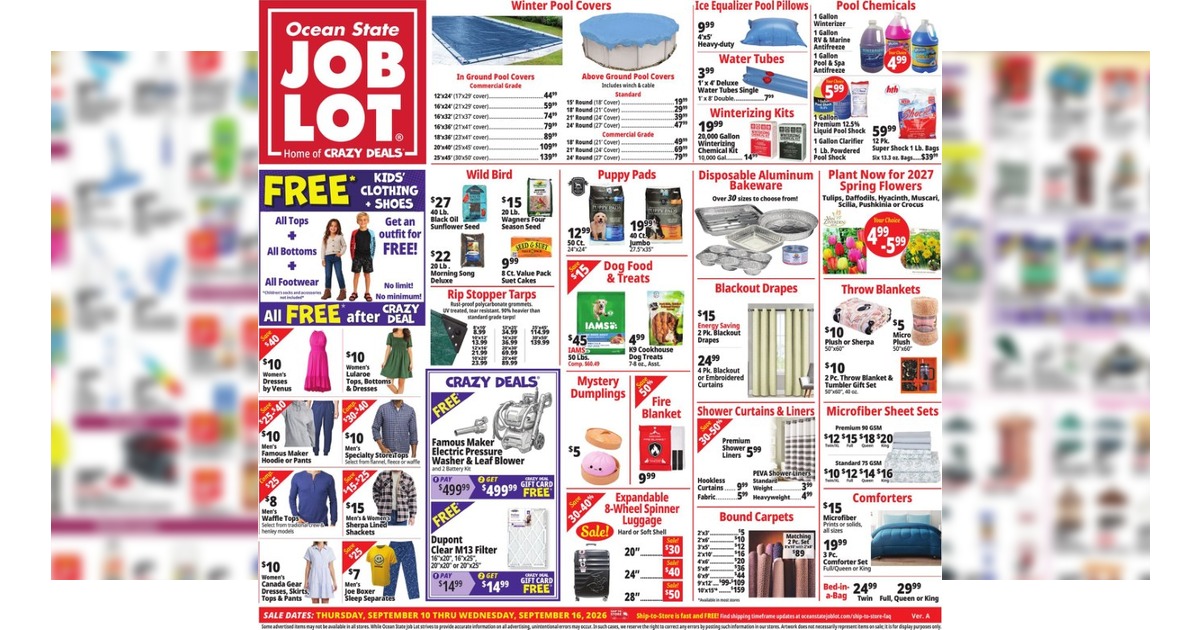 Ocean State Job Lot Ad (9/10/26 - 9/16/26) Preview!