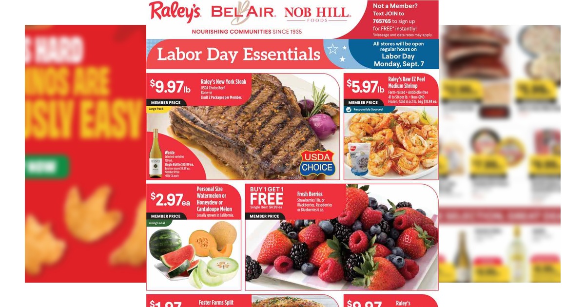 Raley’s Weekly Ad (9/2/26 – 9/8/26) Preview