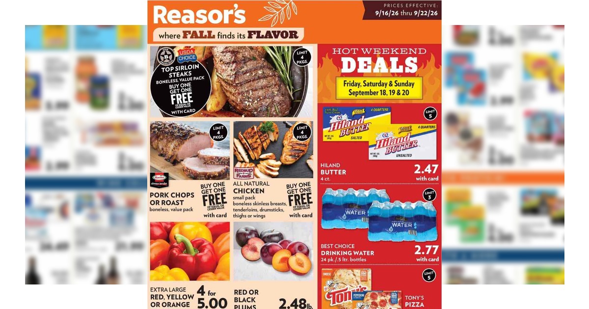 Reasor’s Weekly Ad (9/23/26 – 9/29/26) Preview