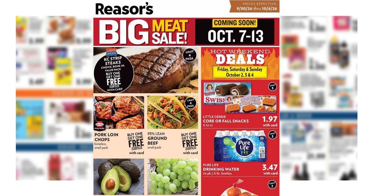 Reasor's Weekly Ad (9/30/26 – 10/6/26) Preview