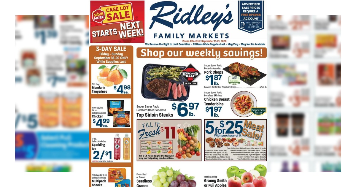Ridley’s Ad (9/15/26 - 9/21/26) Weekly Ad Preview