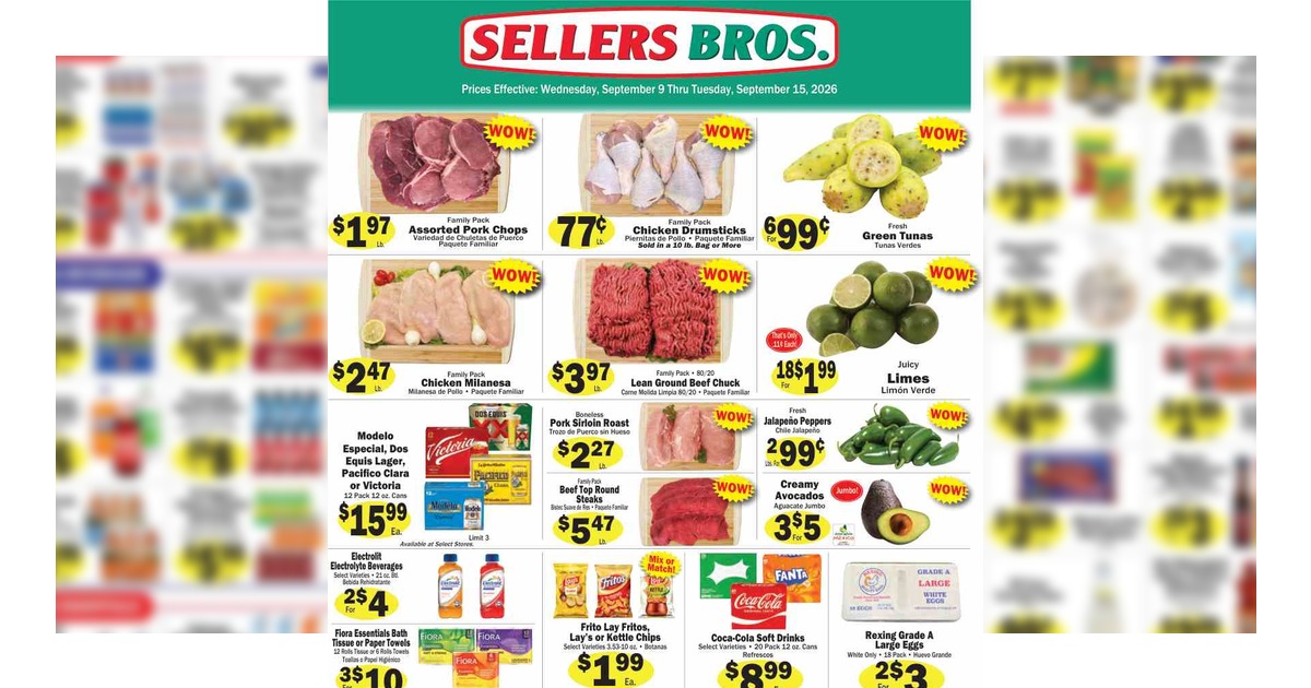 Sellers Bros. Weekly Ad (9/9/26 – 9/15/26) Preview
