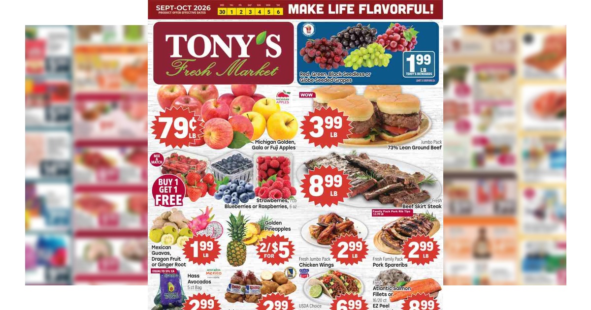 Tony's Ad (9/30/26 – 10/6/26) Tony’s Fresh Market Weekly Ad