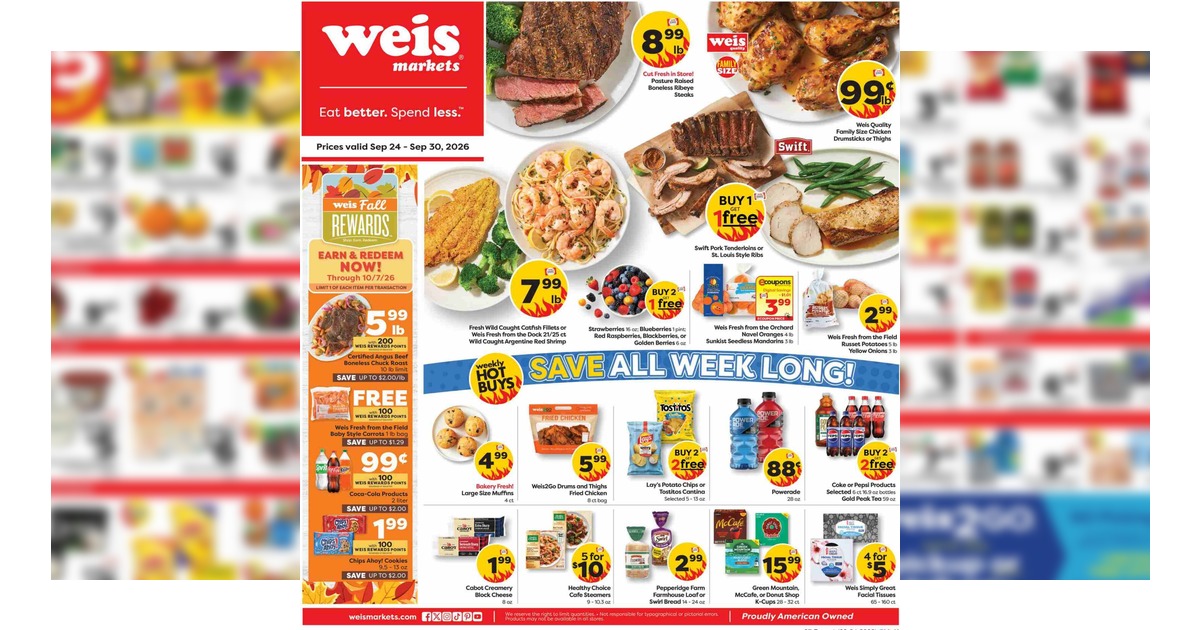 Weis Weekly Sale Ad (9/24/26 - 9/30/26) Markets Circular