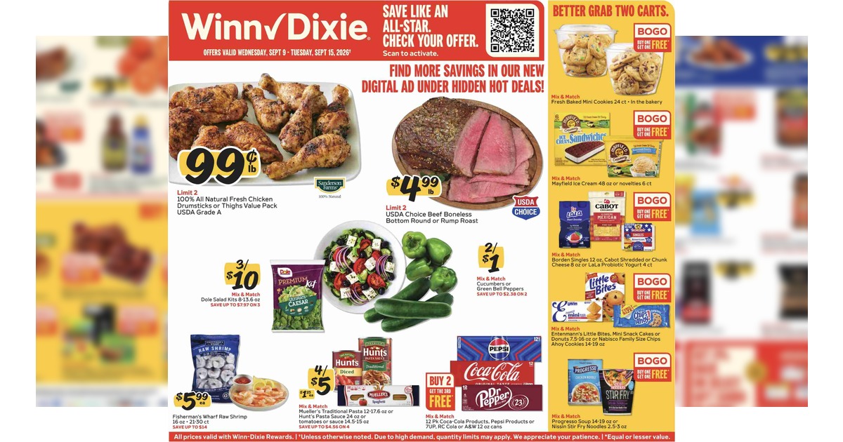Winn Dixie Ad (9/9/26 - 9/15/26) Early Preview