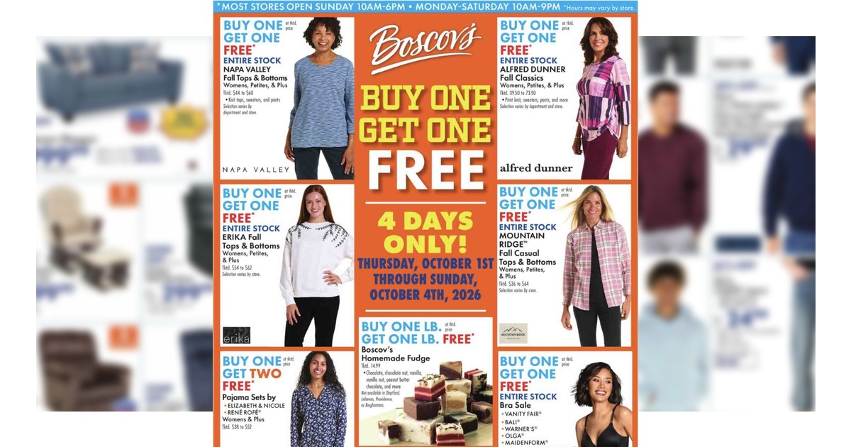 Boscov's Weekly Ad (10/1/26 - 10/7/26) Sales Preview!