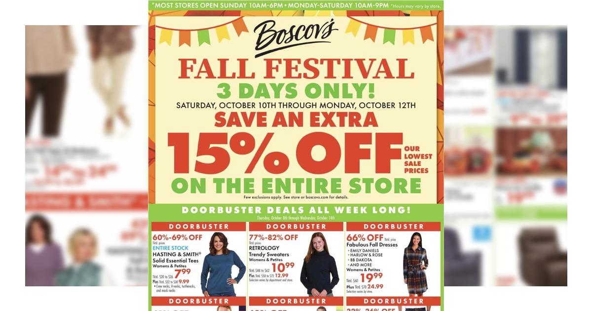 Boscov's Weekly Ad (10/8/26 - 10/14/26) Sales Preview!