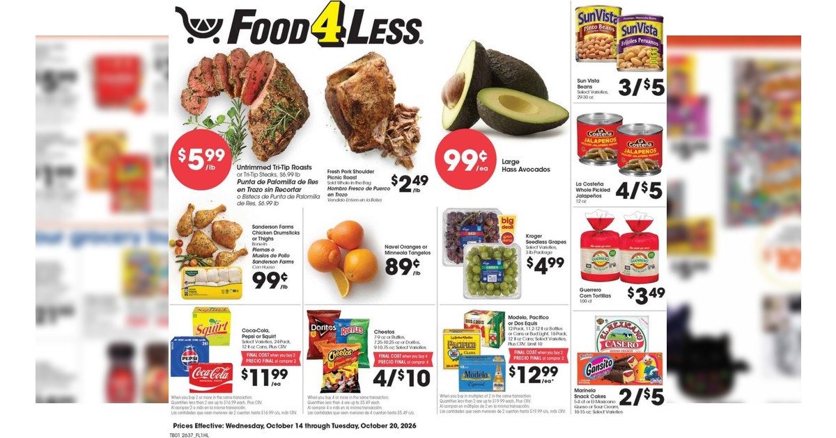 Food 4 Less Weekly (10/14/26 – 10/20/26) Ad Preview