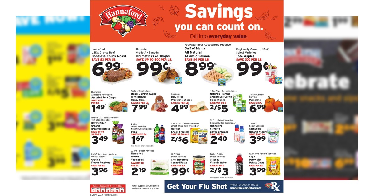Hannaford Weekly Flyer (10/11/26 – 10/17/26) Ad Preview