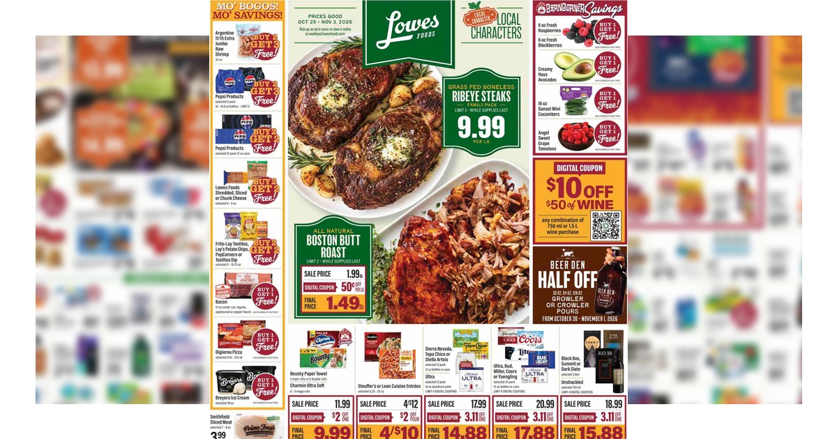 Lowes Foods Weekly Ad (10/28/26 – 11/3/26) Grocery Ad