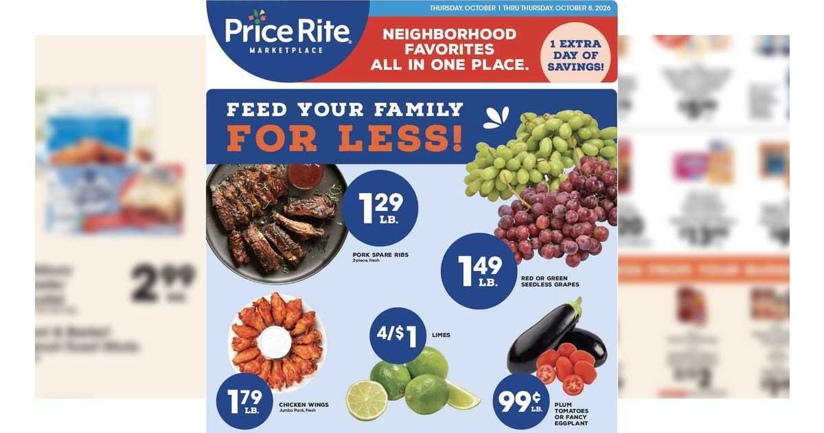 Price Rite Flyer (10/1/26– 10/8/26) Early Weekly Ad Preview
