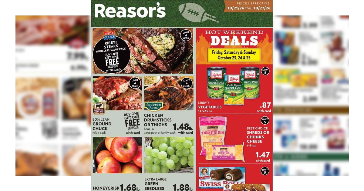 Reasor's Weekly Ad (10/21/26 – 10/27/26) Preview