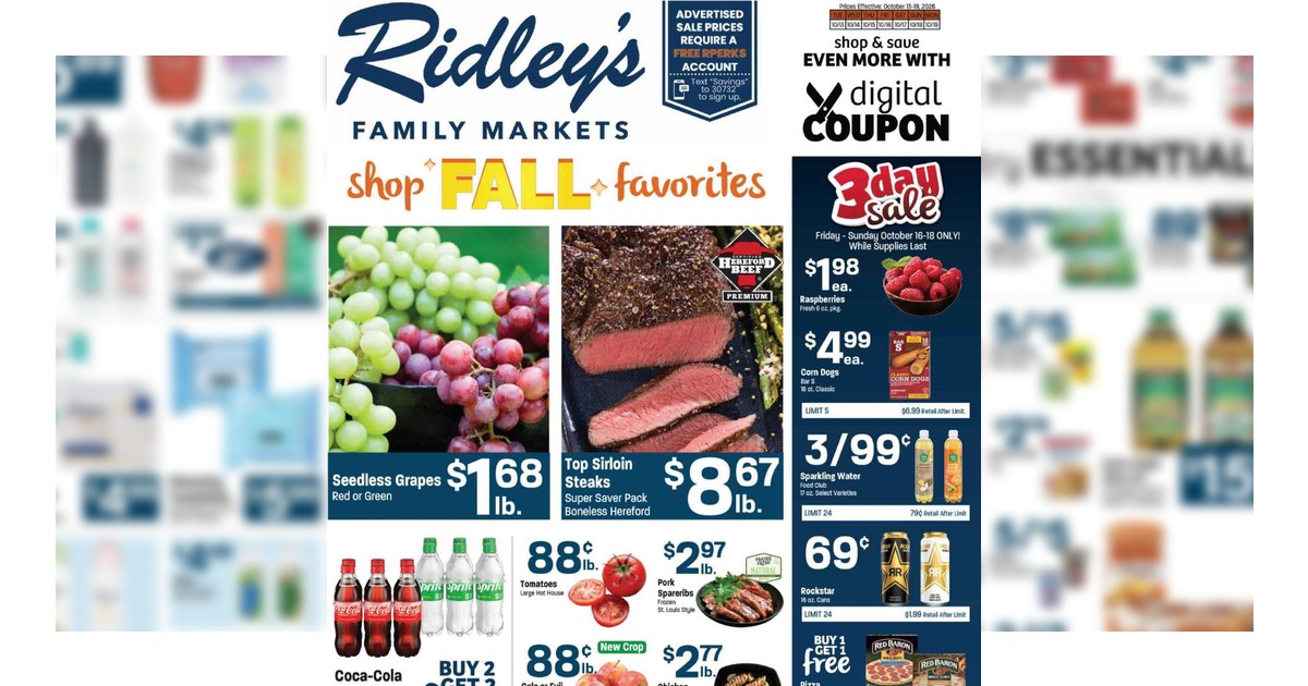 Ridley’s Ad (10/13/26 - 10/19/26) Weekly Ad Preview