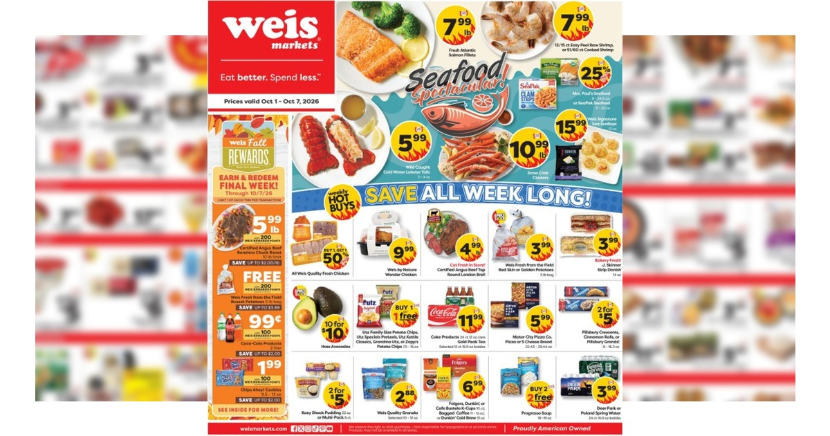 Weis Weekly Sale Ad (10/1/26 - 10/28/26) Markets Circular
