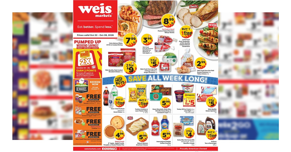 Weis Weekly Sale Ad (10/22/26 - 10/28/26) Markets Circular
